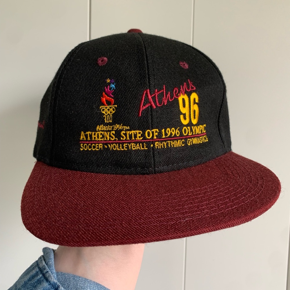 Vintage Champion 1996 Athens Olympic Adjustable Wool Strapback Cap Hat
